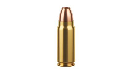 Ammunition cartridge ready for action, symbolizing power, precision, and preparedness, ideal for projects needing a tactical edge or strong visual impact