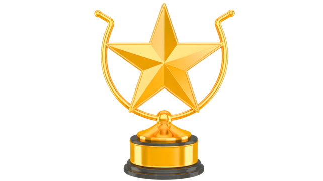 Celebrate success with this stunning golden star trophy, perfect for awards, achievement recognition, or honoring top performers in any field