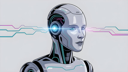 Ultra Detailed Cyberpunk AI Robot Artwork