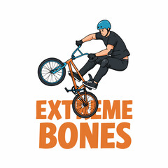 Obraz premium Cartoon Illustration of Extreme Stunt BMX Bicycle Sport Ride