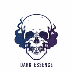 Fototapeta premium Handdrawn Realistic Skull with Nebula Smoke Graphic Design Element