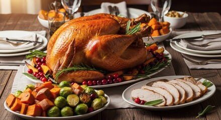 Thanksgiving Roasted Turkey with Vegetables