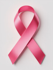 Pink ribbon symbol for breast cancer awareness and support