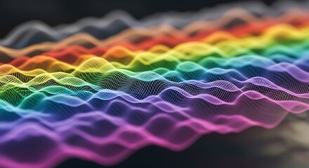 Stunning vibrant spectrum grid, a modern and dynamic design element that is perfect for technology, science, or creative projects needing a pop of color