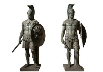 Fototapeta premium Ancient warrior figures isolated on transparent background isolated on transparent background