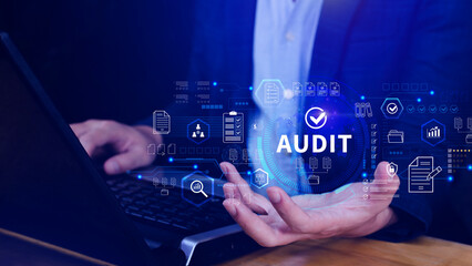 Business Audit concept. check and evaluate financial statement, Financial auditing concept, Audit And Fraud Investigation