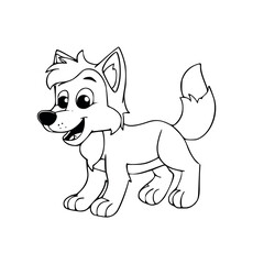 Dog illustration coloring page - coloring book for kids