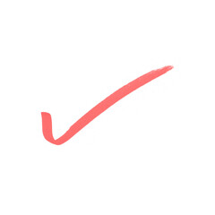 Brush, marker drawn Red check mark Tick and red cross icon set Collection of hand drawn doodle tick symbol, chalk checkmark illustration