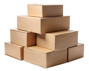cardboard boxes on white background