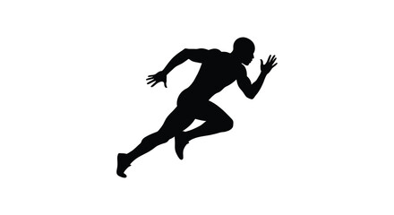 Dynamic silhouette of a sprinter in mid-stride capturing speed and athleticism