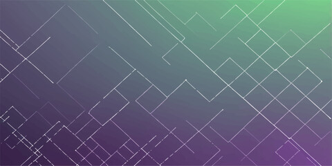 Abstract vector design with a green and blue line pattern like a digital heartbeat or ekg graph for a technology or medical background