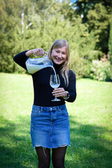 Traditional Czech low alcohol new young wine or "Neuer Wein", Czech Republic, Europe.