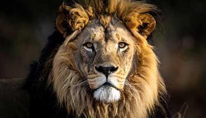 Majestic Lion Portrait in Natural Light.