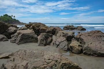 Leon, Nicaragua - September 8, 2025: Las PeÃ±itas Beach, a small fishing village in the department of Leon, Nicaragua.