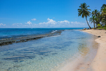 Corn Island, Nicaragua - September 19, 2025: A beach in Corn Island, an archipelago located in the Caribbean Sea, Nicaragua.
