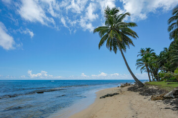 Corn Island, Nicaragua - September 19, 2025: A beach in Corn Island, an archipelago located in the Caribbean Sea, Nicaragua.