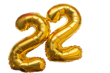 beautiful golden sign written twenty two