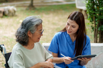 Caregiver provides assistance and support to senior, ensuring they receive best care possible. This interaction highlights importance of compassion in caregiving