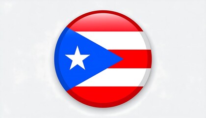 Fototapeta premium A circular Puerto Rican flag design displays vibrant red, white, and blue colors against a neutral background.