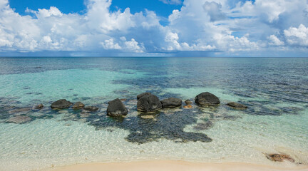 Corn Island, Nicaragua - September 20, 2025: A beach in Corn Island, an archipelago located in the Caribbean Sea, Nicaragua.
