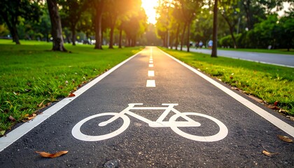 Obraz premium Scenic Bike Path on a Sunny Day.