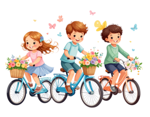Kids Riding Bicycles Bundle