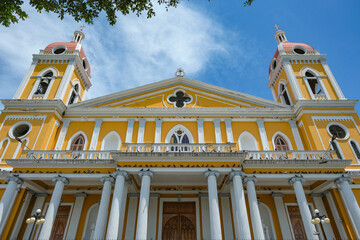 Granada, Nicaragua - September 29, 2025: Our Lady of the Assumption Cathedral in Granada, Nicaragua.