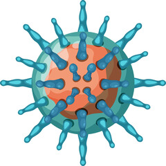 3D digital rendering of a microscopic virus cell.
