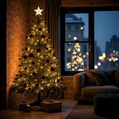 Christmas Tree home decor cozy fire place