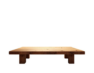 Outdoor background Wooden table in 3d png transparent using for product presentation 