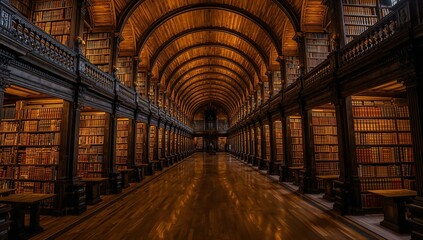 Wooden wine barrel tunnel with golden ambient lights creating warm rustic glow