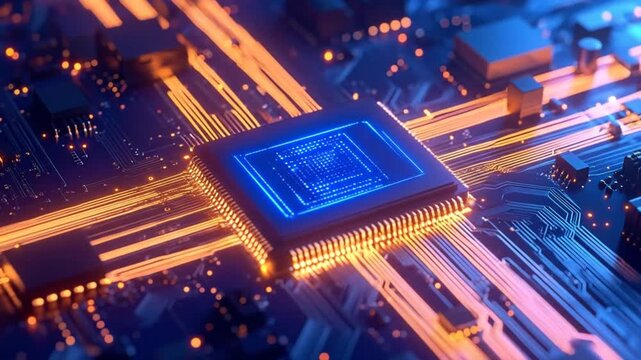 Digital Processor Circuitry: Modern Technology Visualization and Electronic Components