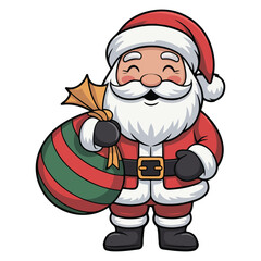 Santa Gift Bag Cute Clipart