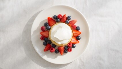 Fruit Tart with Strawberries and Blueberries