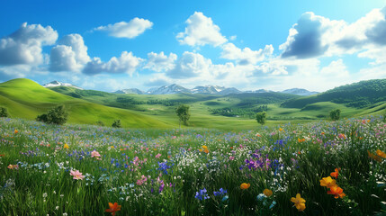 meadow with flowers