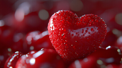 red heart on a red background