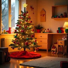 Christmas Tree home decor cozy fire place
