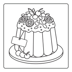 Cute Christmas Bold and Easy Coloring Pages, Line Art, Vectors Illustration, Black and White, 8.5x8.5