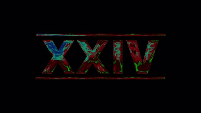 Multi-colored inscription roman numerals xxvi in bold multicolored inscription. Perfect for creative design projects needing a colorful numerical element.