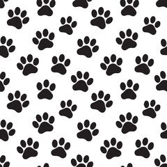 seamless black pawprint pattern vector repeat design for pet branding packaging and fabric prints 1200x1200 ai eps jpeg png