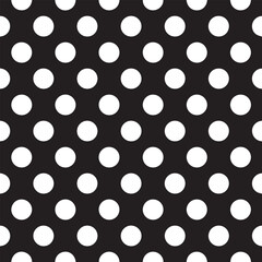 seamless polka dot pattern vector black and white repeatable background for textiles and wallpapers