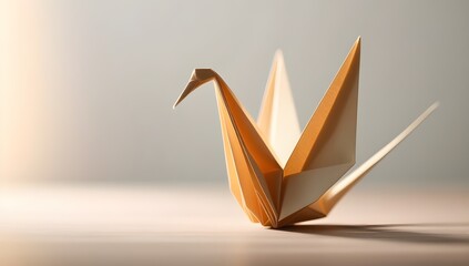 folded paper origami crane