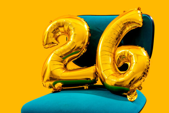 Golden balloons celebrating a new year occasion