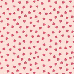 repeating small hearts pattern pink background romantic seamless vector for cards and packaging