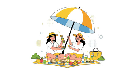 Happy Together: Sharing Food And Laughter For A Relaxing Summer Picnic With Friends