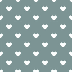 seamless heart pattern vector background in muted blue gray for fabric wallpaper and digital design