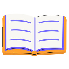 Open book with blank pages on a white background ready for writing or drawing in a creative space