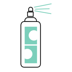Bottle spray design showcasing a modern aesthetic with teal and white color scheme along with a simple yet functional nozzle style