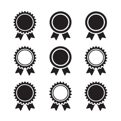 vintage ribbon badge collection vector rosette emblem with one scalloped seal ai eps png jpeg