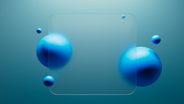 Dynamic abstract 3D background with transparent organic shapes